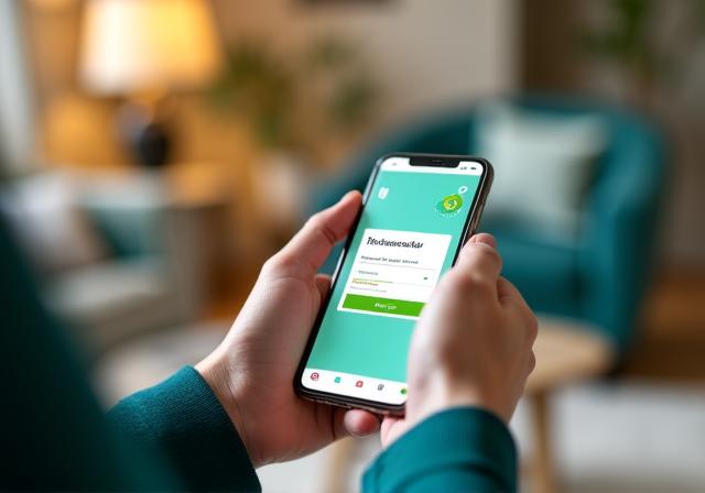 Illustration eines einfachen digitalen Prozesses am Smartphone